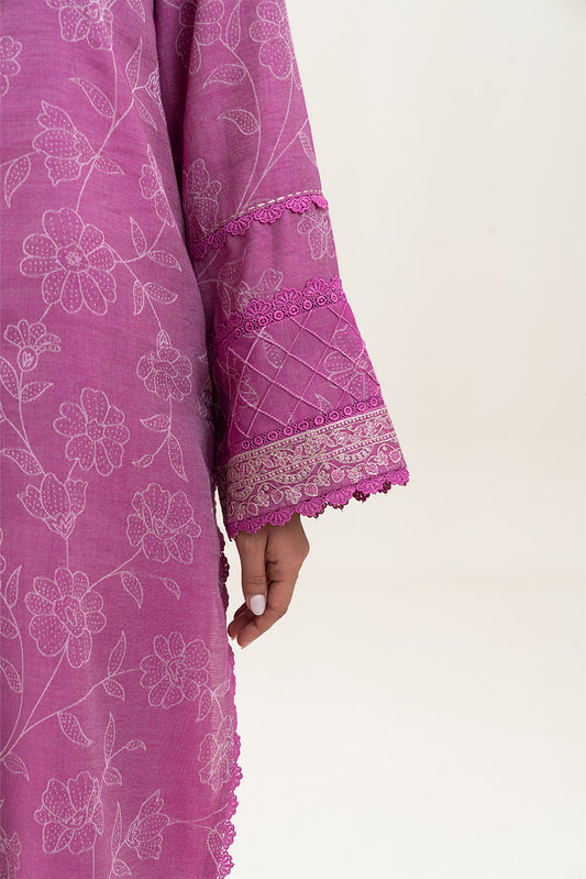 2 PIECE EMBROIDERED YAN DYED JACQUARD SUIT-COSMOS PINK (UNSTITCHED)
