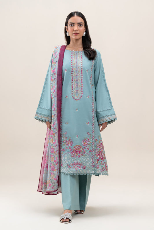 3 PIECE EMBROIDERED LAWN SUIT-SAPPHIRE BREEZE (UNSTITCHED)