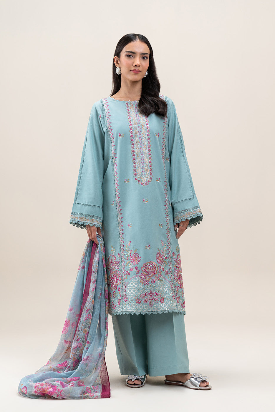 3 PIECE EMBROIDERED LAWN SUIT-SAPPHIRE BREEZE (UNSTITCHED)