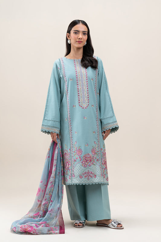 3 PIECE EMBROIDERED LAWN SUIT-SAPPHIRE BREEZE (UNSTITCHED)