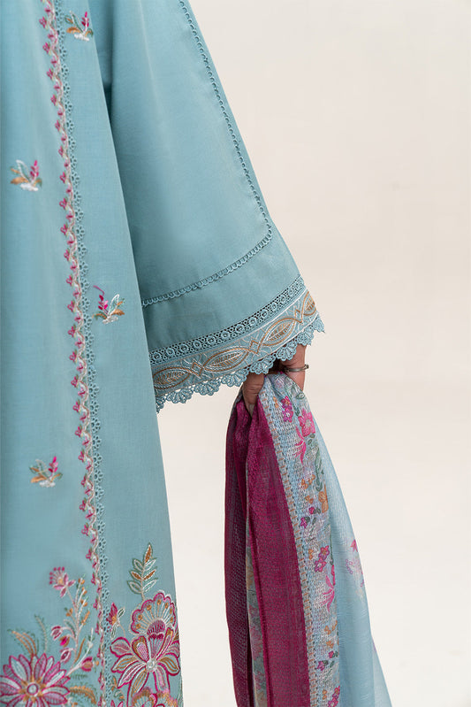 3 PIECE EMBROIDERED LAWN SUIT-SAPPHIRE BREEZE (UNSTITCHED)