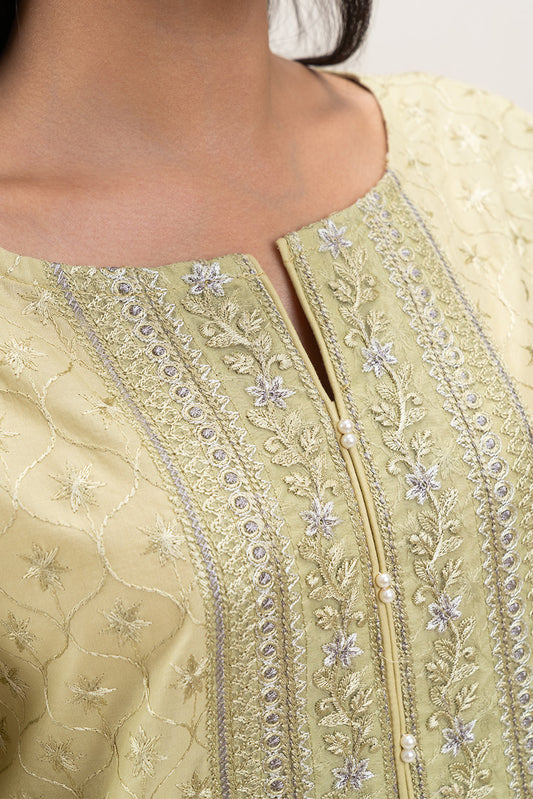 3 PIECE EMBROIDERED LAWN SUIT-CITRINE PUFF (UNSTITCHED)