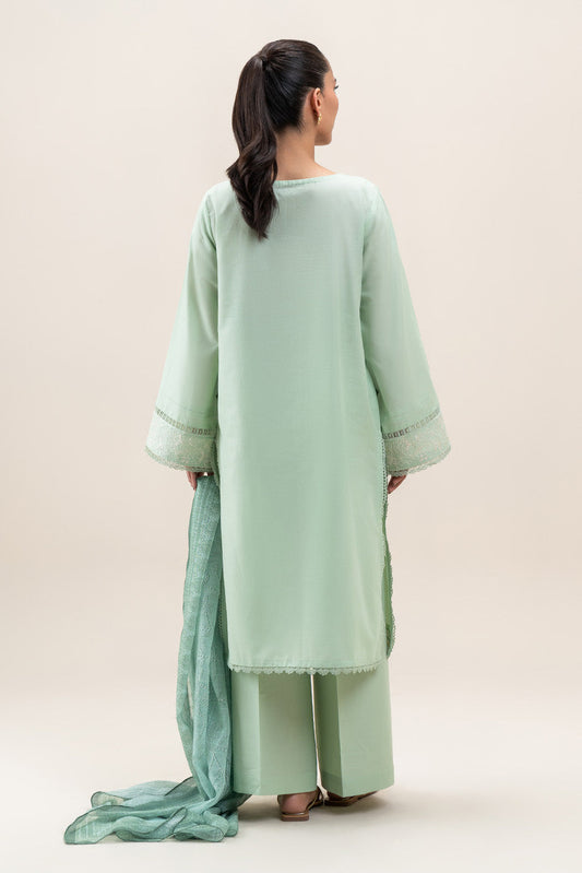 3 PIECE EMBROIDERED LAWN SUIT-TURQOISE GLAM (UNSTITCHED)