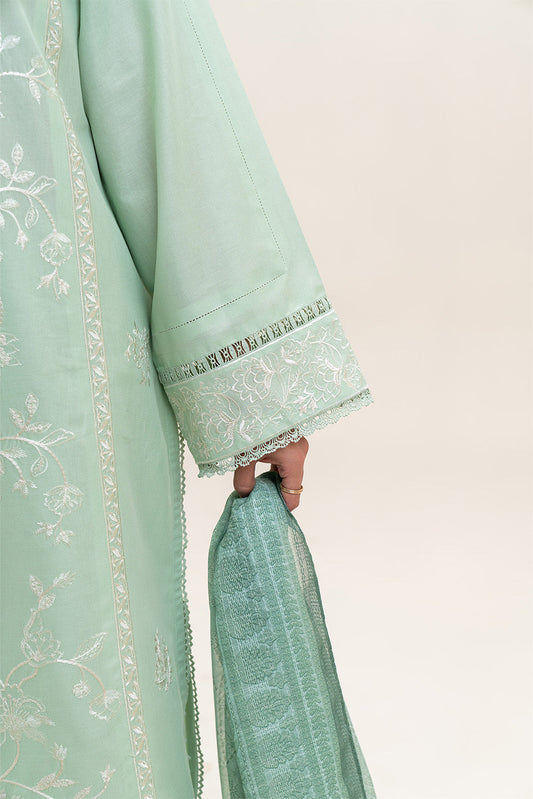 3 PIECE EMBROIDERED LAWN SUIT-TURQOISE GLAM (UNSTITCHED)