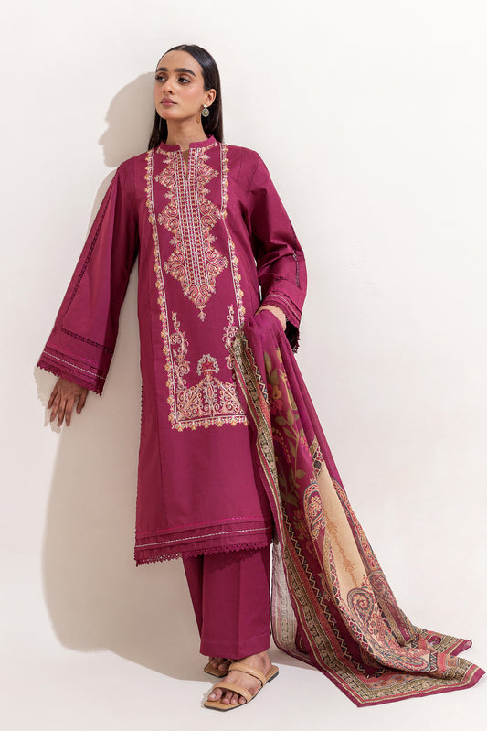 2 PIECE EMBROIDERED LAWN SUIT-BERRY GLAM (UNSTITCHED)