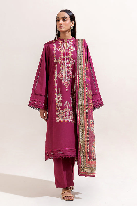 2 PIECE EMBROIDERED LAWN SUIT-BERRY GLAM (UNSTITCHED)