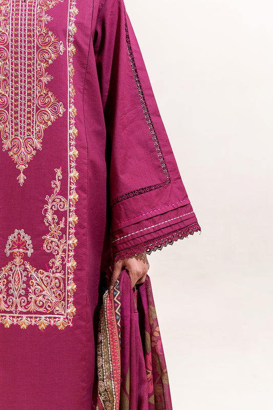 2 PIECE EMBROIDERED LAWN SUIT-BERRY GLAM (UNSTITCHED)