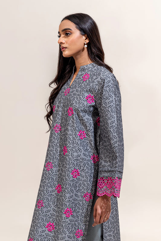 1 PIECE EMBROIDERED SELF JACQUARD SHIRT-RUSSET HAZE (UNSTITCHED)