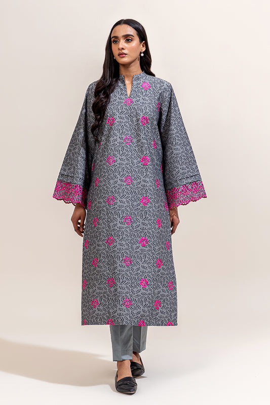 1 PIECE EMBROIDERED SELF JACQUARD SHIRT-RUSSET HAZE (UNSTITCHED)
