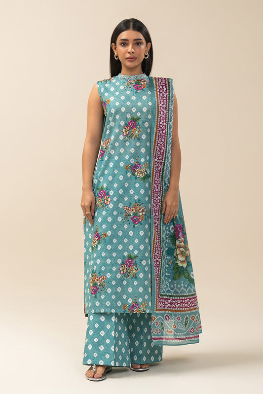 3 PIECE PRINTED LAWN SUIT-TRADITION’S TOUCH (UNSTITCHED)