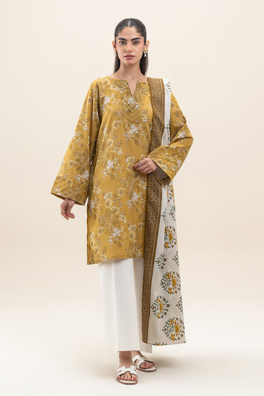 2 PIECE PRINTED LAWN SUIT-MEDALLION PEARL (UNSTITCHED)