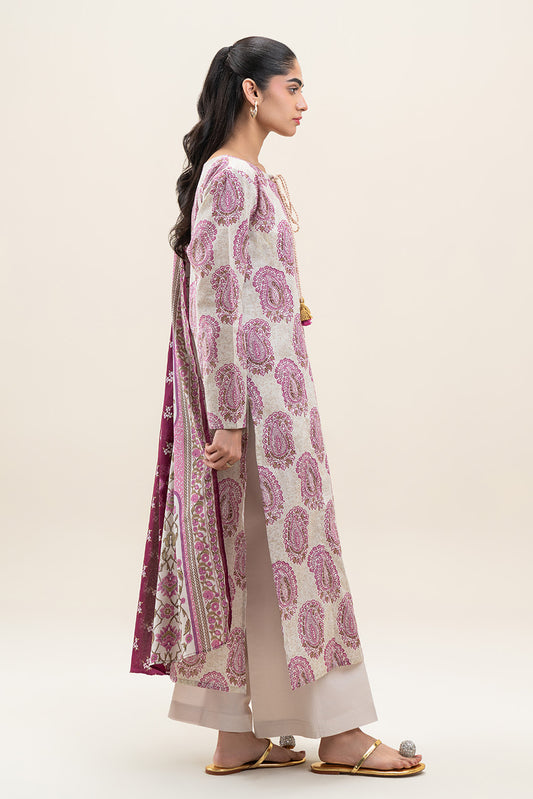 2 PIECE PRINTED LAWN SUIT-TEA GREEN (UNSTITCHED)