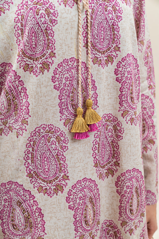 2 PIECE PRINTED LAWN SUIT-TEA GREEN (UNSTITCHED)