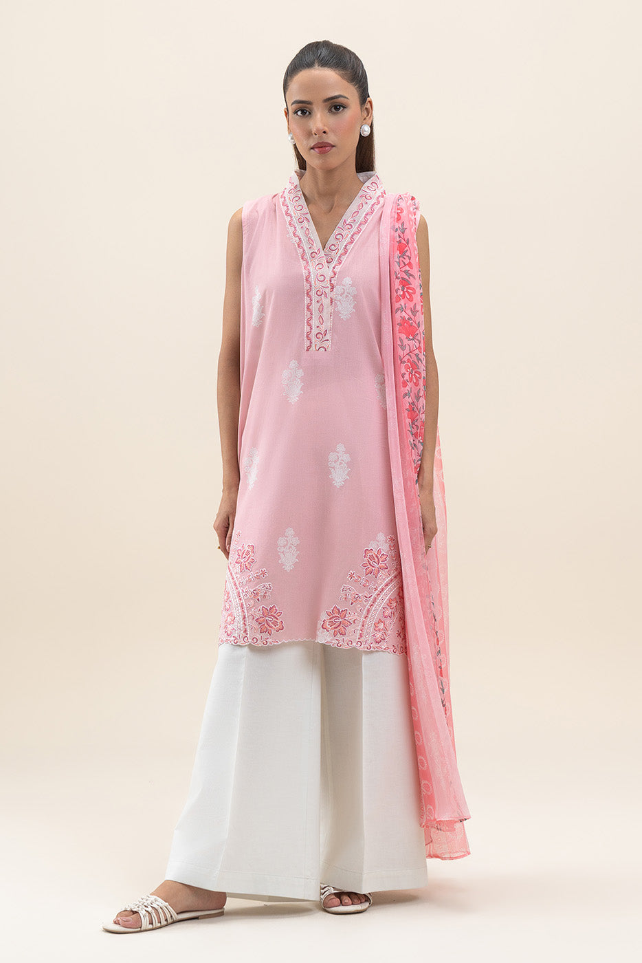 2 PIECE EMBROIDERED LAWN SUIT-PINK ORCHID (UNSTITCHED)