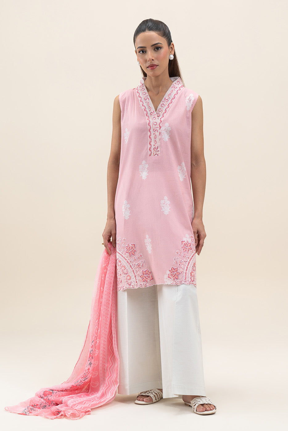 2 PIECE EMBROIDERED LAWN SUIT-PINK ORCHID (UNSTITCHED)