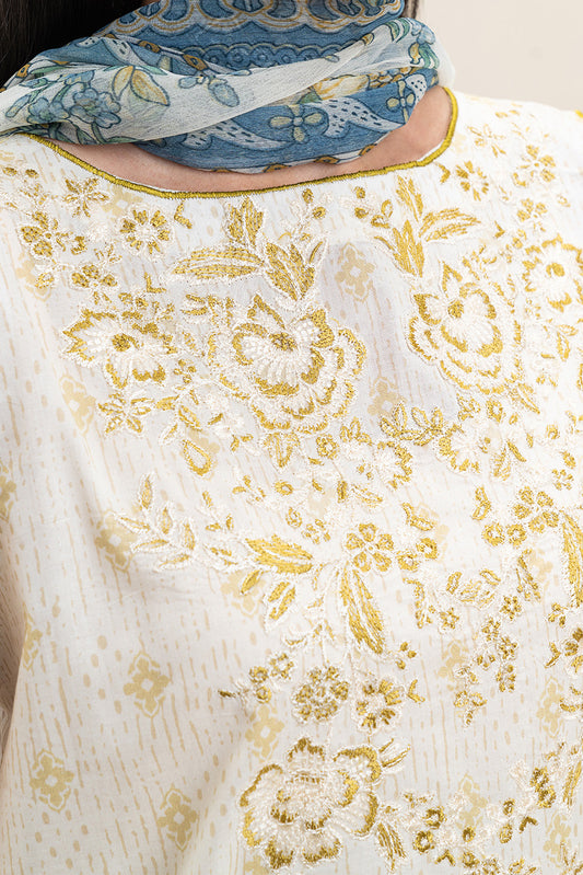2 PIECE EMBROIDERED LAWN SUIT-PEARL ORCHID (UNSTITCHED)
