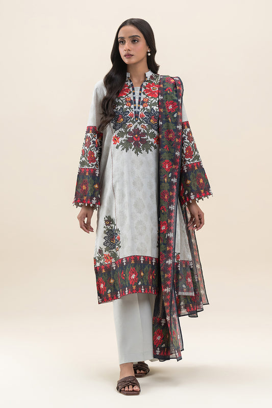3 PIECE PRINTED LAWN SUIT-AMAZON GARDEN (UNSTITCHED)