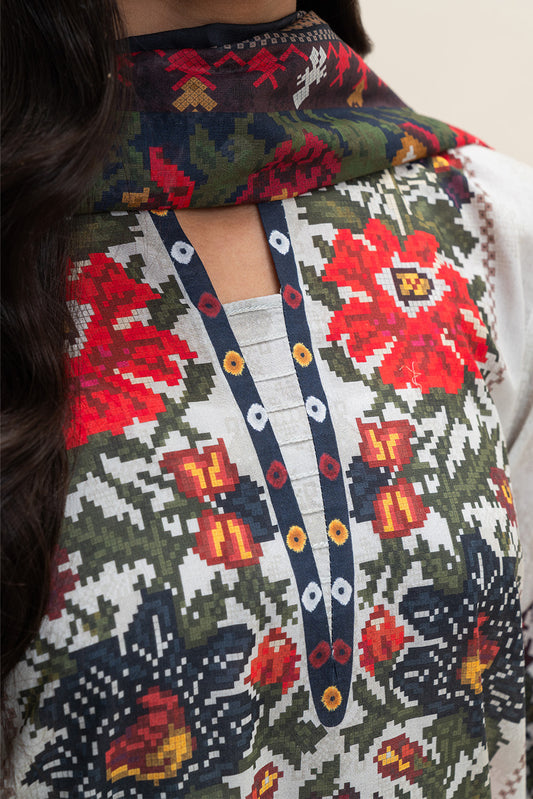 3 PIECE PRINTED LAWN SUIT-AMAZON GARDEN (UNSTITCHED)