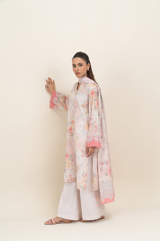3 PIECE PRINTED LAWN SUIT-ROSACEA HAZE (UNSTITCHED)