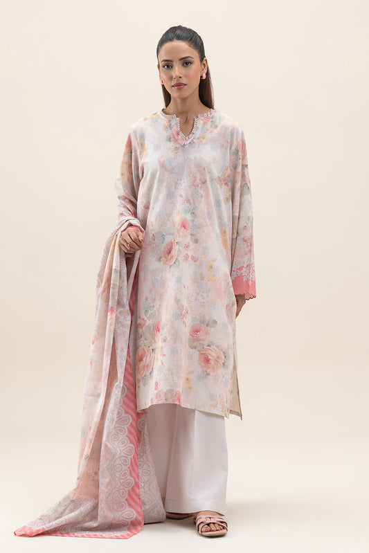3 PIECE PRINTED LAWN SUIT-ROSACEA HAZE (UNSTITCHED)