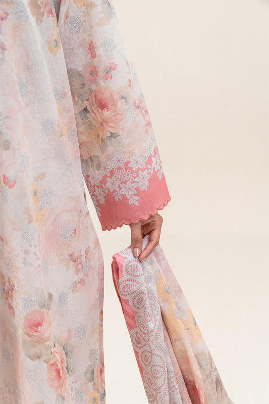 3 PIECE PRINTED LAWN SUIT-ROSACEA HAZE (UNSTITCHED)