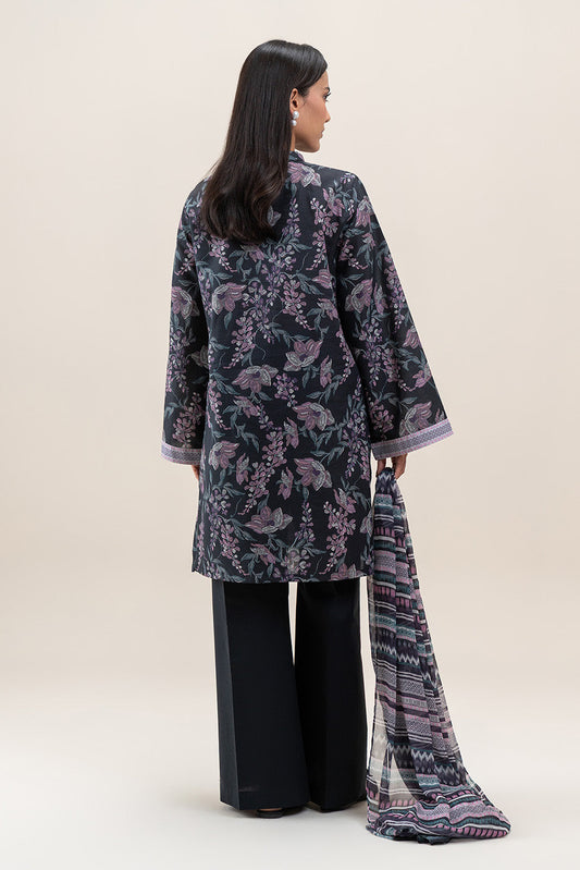3 PIECE PRINTED LAWN SUIT-EBONY BLOOM (UNSTITCHED)