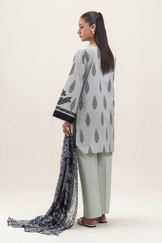 3 PIECE PRINTED LAWN SUIT-WITCHING HOUR (UNSTITCHED)