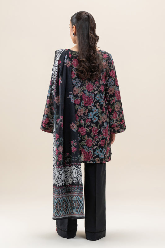 3 PIECE PRINTED LAWN SUIT-FLORAL MUSK (UNSTITCHED)