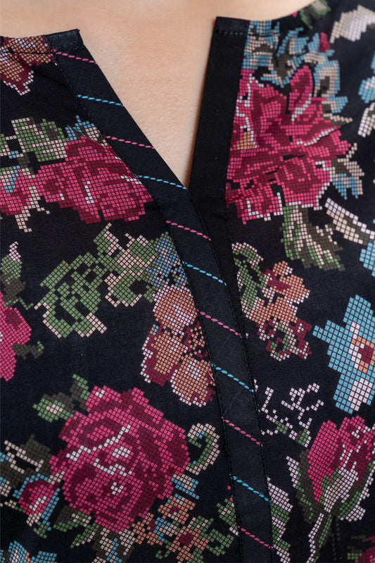 3 PIECE PRINTED LAWN SUIT-FLORAL MUSK (UNSTITCHED)