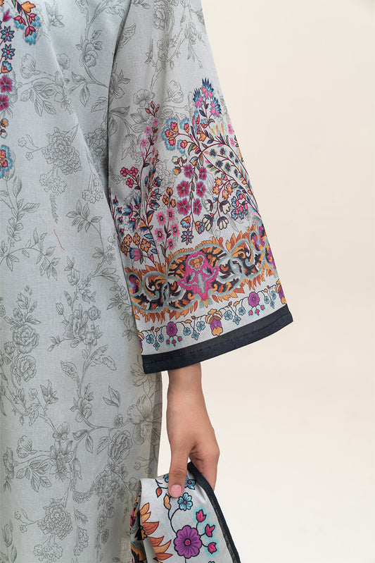 3 PIECE PRINTED LAWN SUIT-MYSTIC ASH (UNSTITCHED)