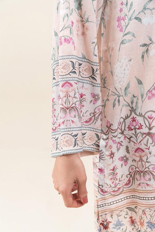 3 PIECE PRINTED LAWN SUIT-IVORY FERN (UNSTITCHED)