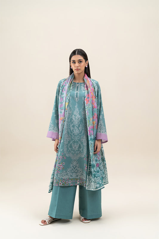 3 PIECE PRINTED LAWN SUIT-GLIMMER STITCH (UNSTITCHED)