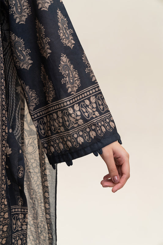3 PIECE PRINTED LAWN SUIT-RAVEN DEW (UNSTITCHED)