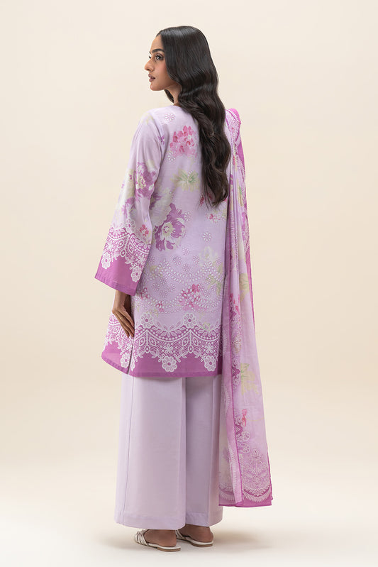 3 PIECE PRINTED LAWN SUIT-PASTEL GARLAND (UNSTITCHED)