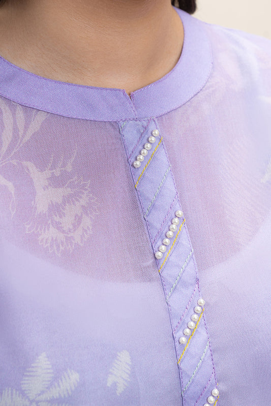 3 PIECE PRINTED LAWN SUIT-HEATHER HUES (UNSTITCHED)