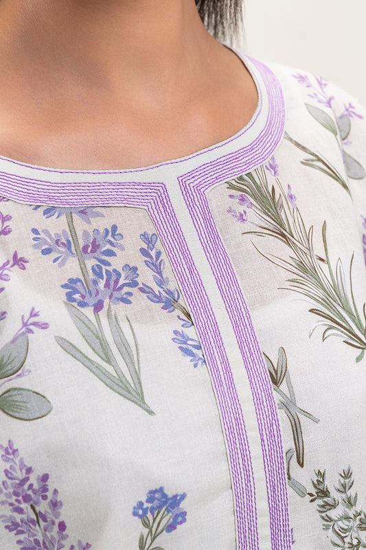 3 PIECE PRINTED LAWN SUIT-DECO GARDEN (UNSTITCHED)