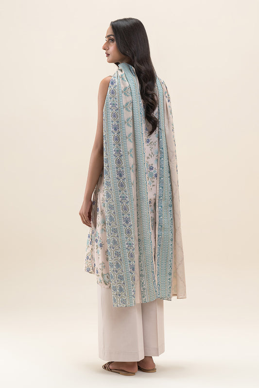 3 PIECE PRINTED LAWN SUIT-LAUREL TINT (UNSTITCHED)