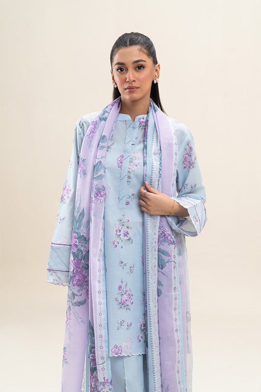 2 PIECE PRINTED LAWN SUIT-SKY BLOOM (UNSTITCHED)