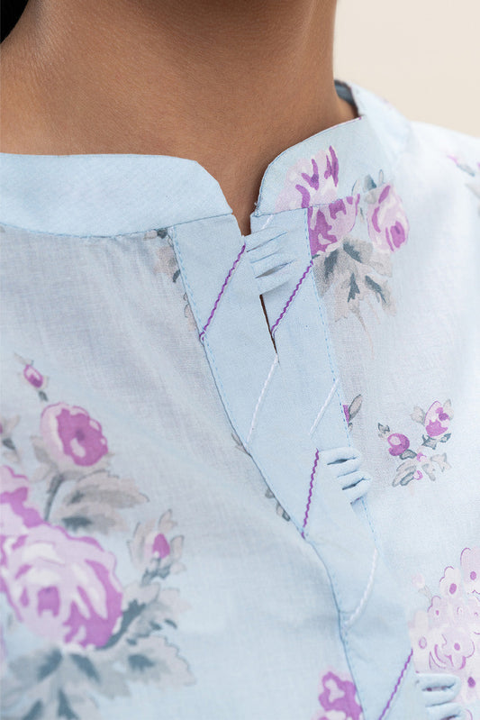 2 PIECE PRINTED LAWN SUIT-SKY BLOOM (UNSTITCHED)