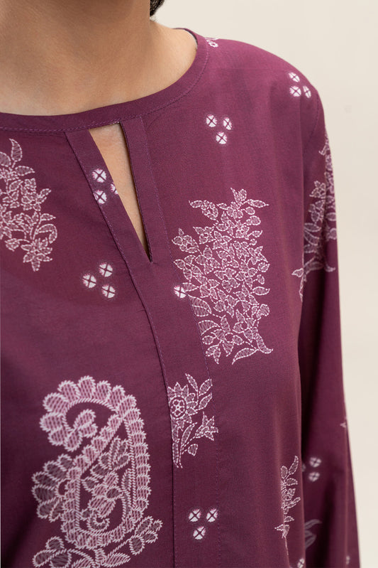 3 PIECE PRINTED LAWN SUIT-MULBERRY MUSE (UNSTITCHED)