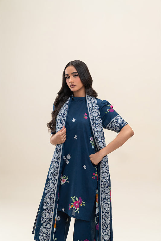 3 PIECE PRINTED LAWN SUIT-DARK ENCHANTMENT (UNSTITCHED)