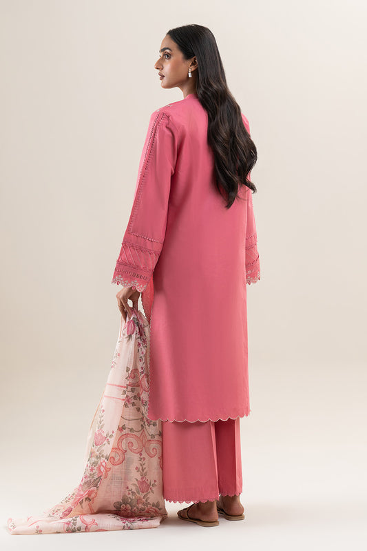 3 PIECE EMBROIDERED LAWN SUIT-VINTAGE ROUGE (UNSTITCHED)