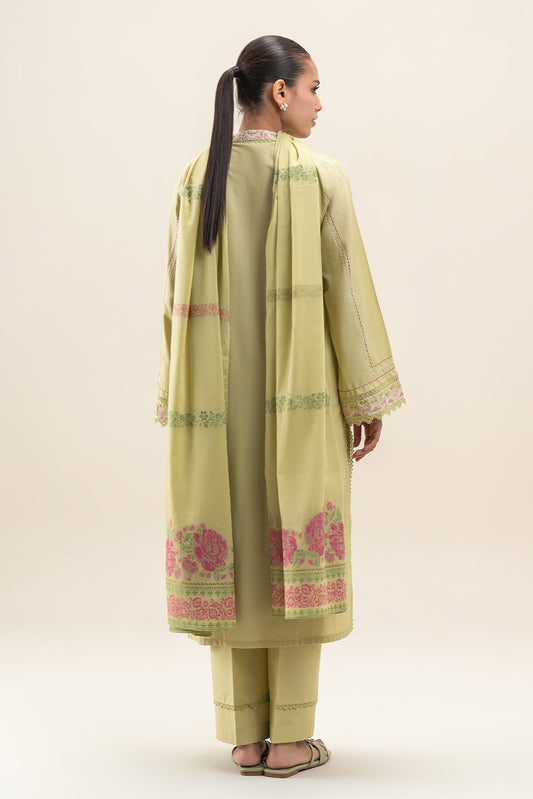 3 PIECE EMBROIDERED LAWN SUIT-LUSH GREEN (UNSTITCHED)