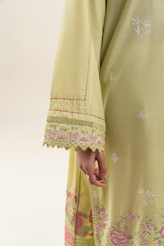 3 PIECE EMBROIDERED LAWN SUIT-LUSH GREEN (UNSTITCHED)