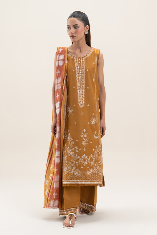 3 PIECE EMBROIDERED LAWN SUIT-SUNSET HUES (UNSTITCHED)