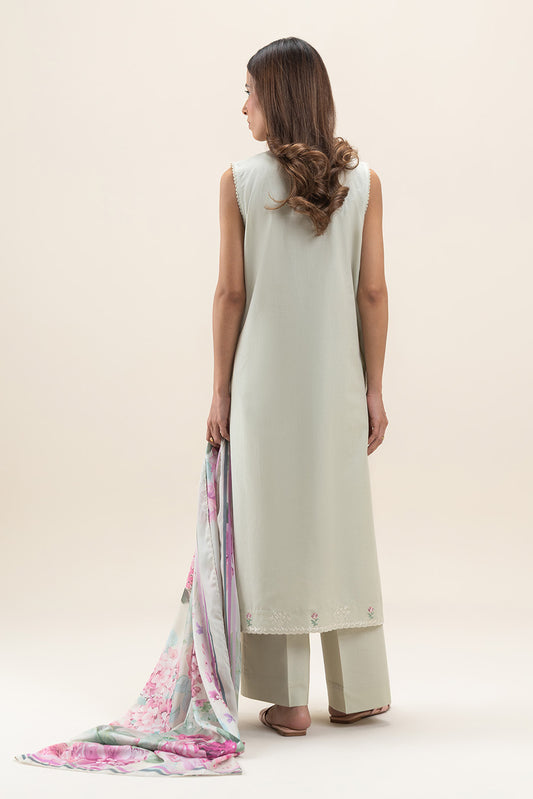 3 PIECE EMBROIDERED LAWN SUIT-SAGE BLOOM (UNSTITCHED)