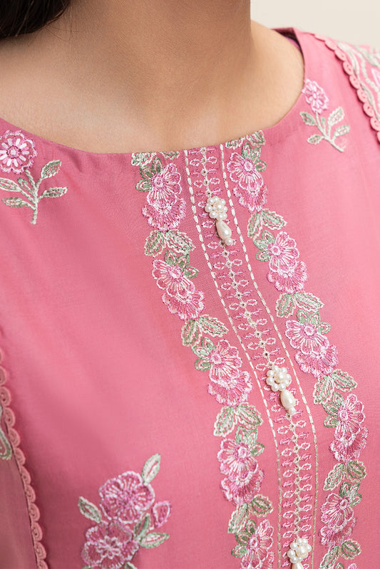 3 PIECE EMBROIDERED LAWN SUIT-FLORAL BLUSH (UNSTITCHED)