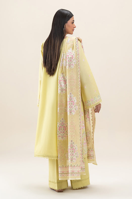 3 PIECE EMBROIDERED LAWN SUIT-LIME GLAM (UNSTITCHED)