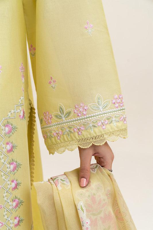 3 PIECE EMBROIDERED LAWN SUIT-LIME GLAM (UNSTITCHED)