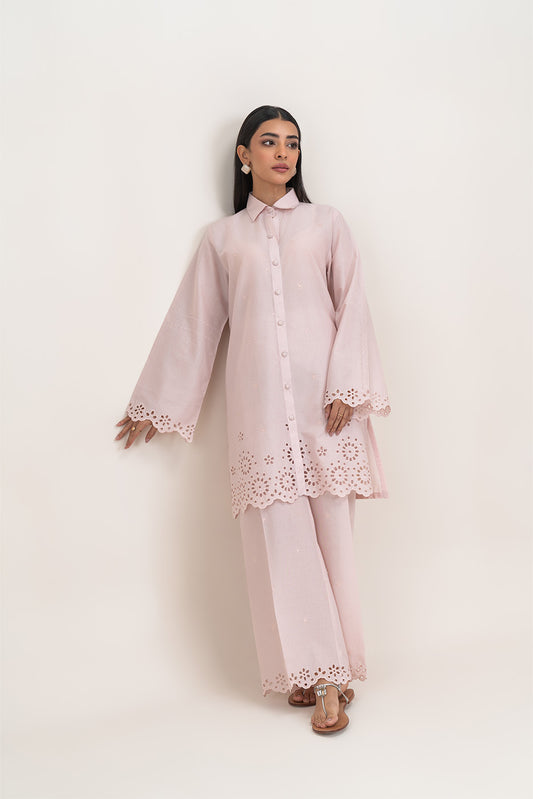 2 PIECE EMBROIDERED LAWN SUIT-ROUGE PINK (UNSTITCHED)